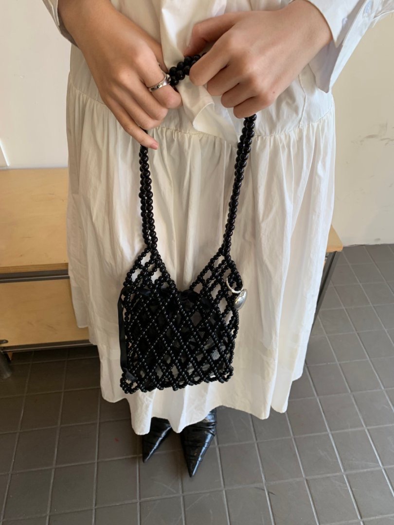 New Hollow Handwoven Beaded Shoulder Bag Korean Dongdaemun Style - Image 4