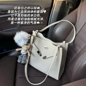 MBH Minimalist Soft Leather Kelly Tote Bag Large Capacity Commuter Shoulder Bag