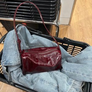 MBH Top Layer Cowhide Eel Texture Cylinder Bag Leather Handbag Shoulder Bag