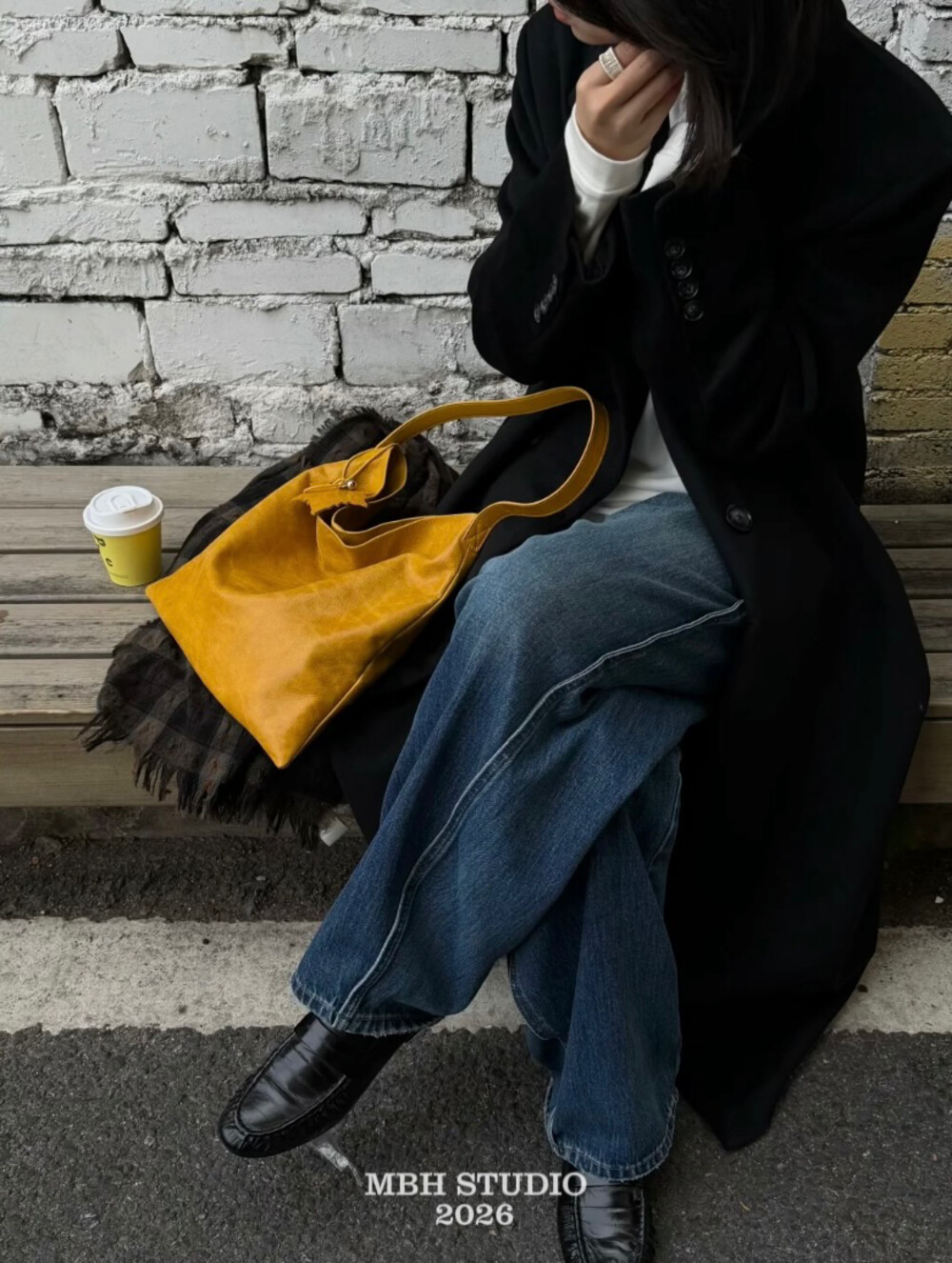 MBH Maple Yellow Top-Grain Waxed Leather Tote Bag Minimalist Relaxed Handbag Shoulder Bag - Image 2