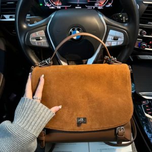 MBH Preppy Vintage Satchel Bag Frosted Leather Multi-Way Handbag Shoulder Crossbody Backpack