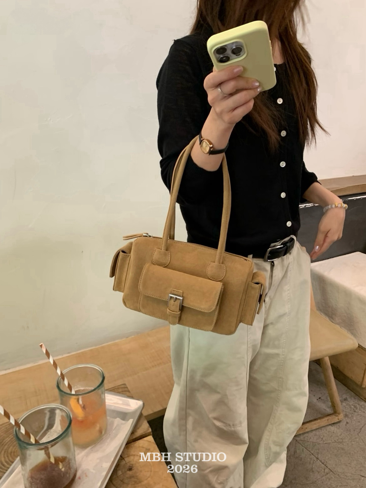 MBH Korean Moto Boston Bag Matte Leather Large Capacity Commuter Shoulder Bag