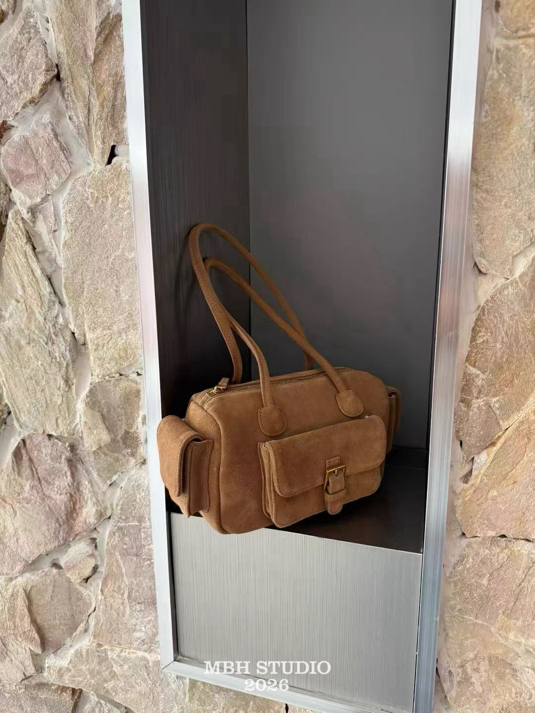 MBH Korean Moto Boston Bag Matte Leather Large Capacity Commuter Shoulder Bag - Image 3
