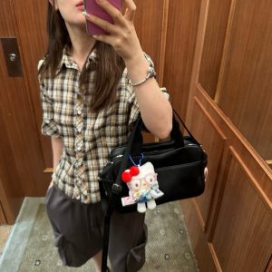 MBH Minimalist Full Grain Leather Boston Bag Large Capacity Commuter Crossbody Handbag with Strap
